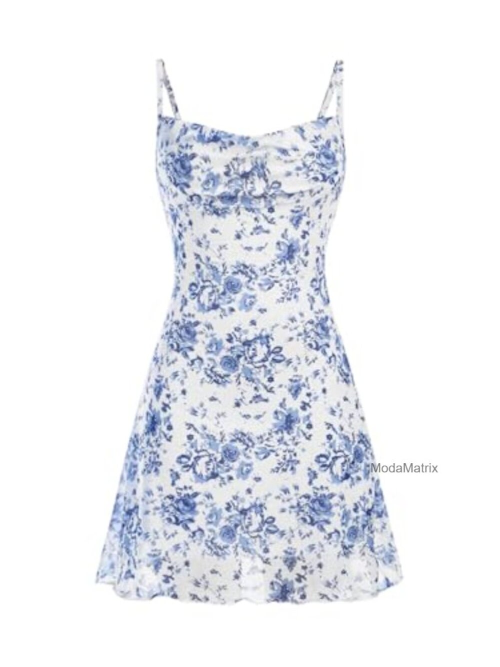 Girls Floral Print Square Neck Ruched Cami Dress Sleeveless